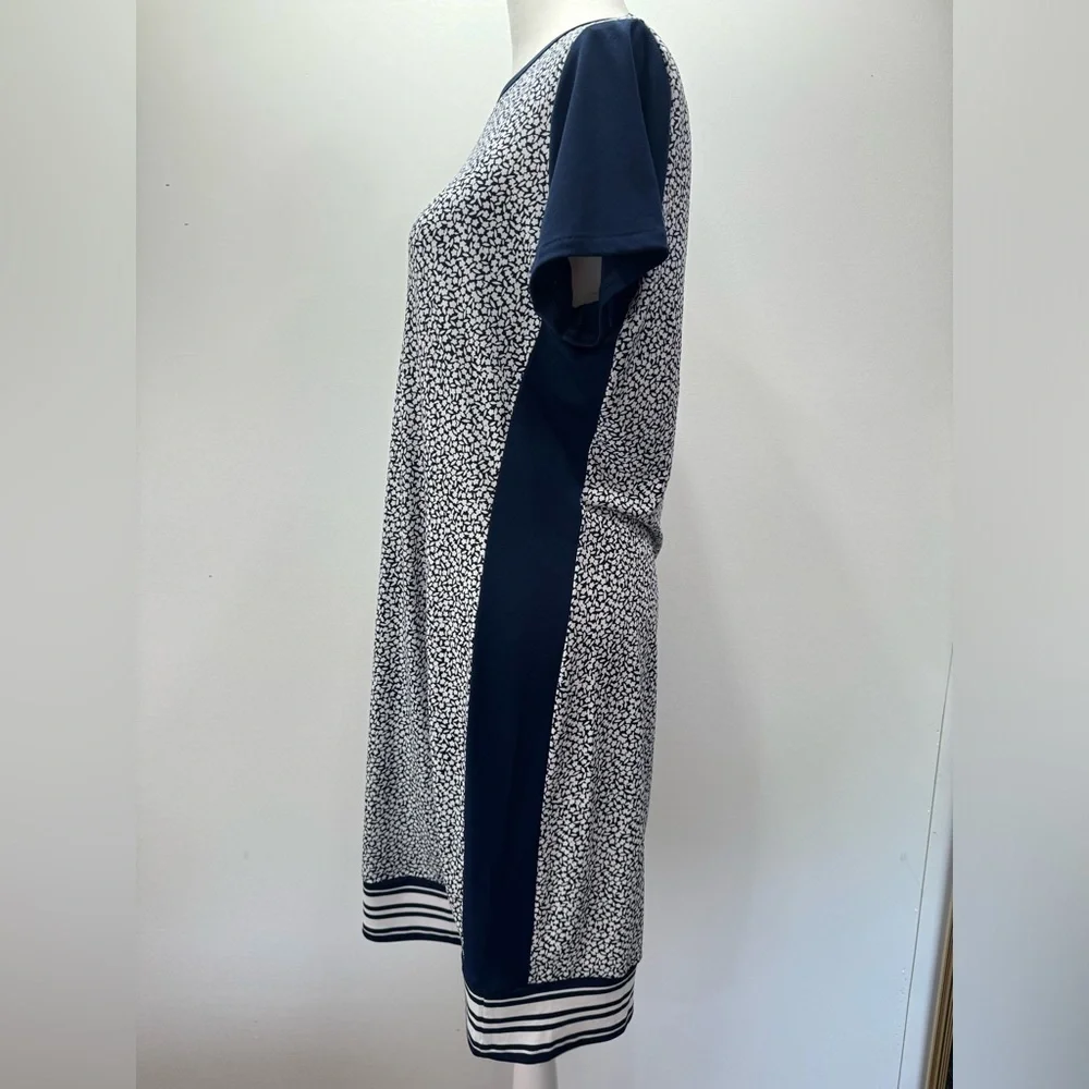MICHAEL Michael Kors Navy Dainty Floral Cap Sleeve Shift Dress Size Medium